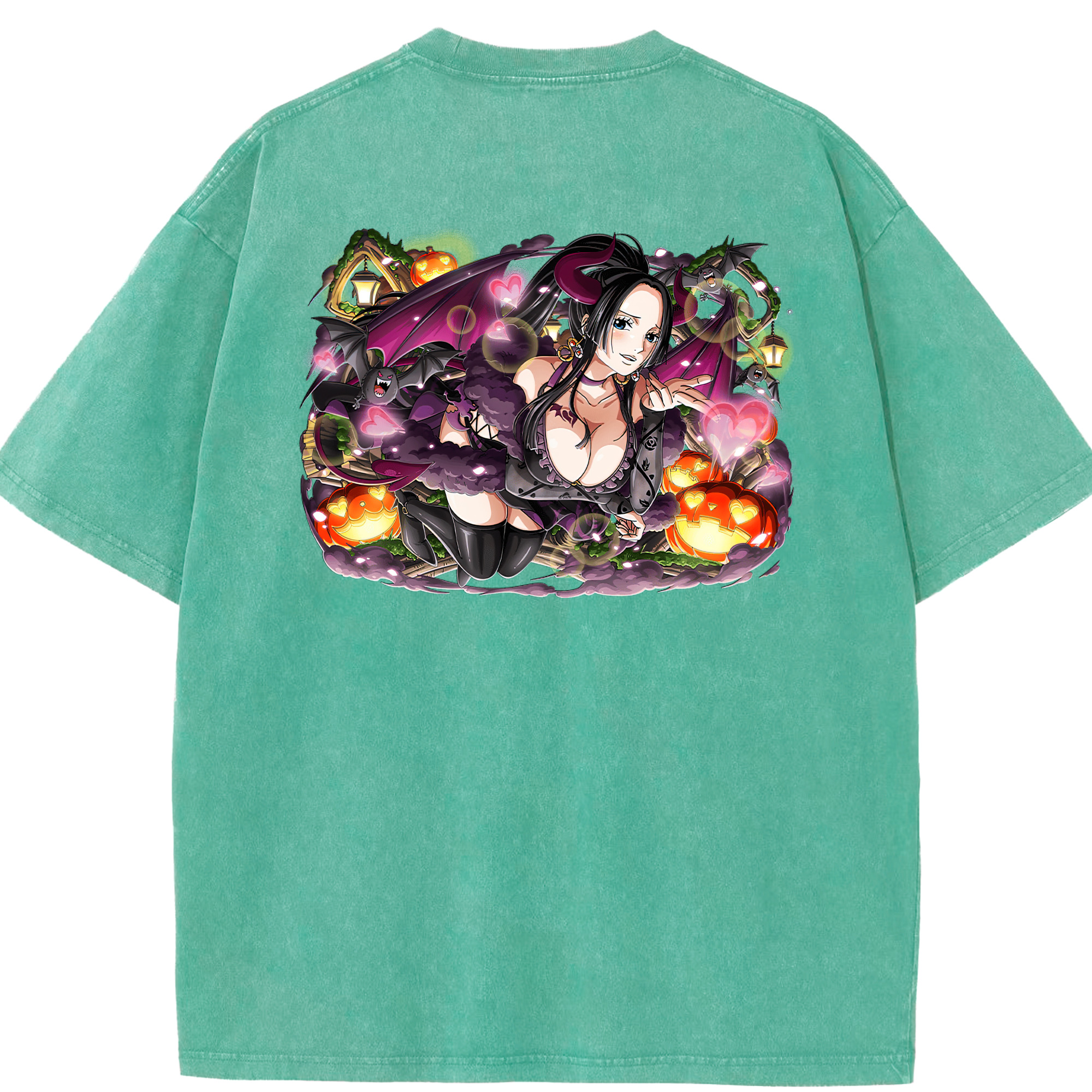 ワンピース ボア・ハンコック ONE PIECE Boa·Hancock 綿100% ヴィンテージ風 半袖Tシャツ（背面プリント）